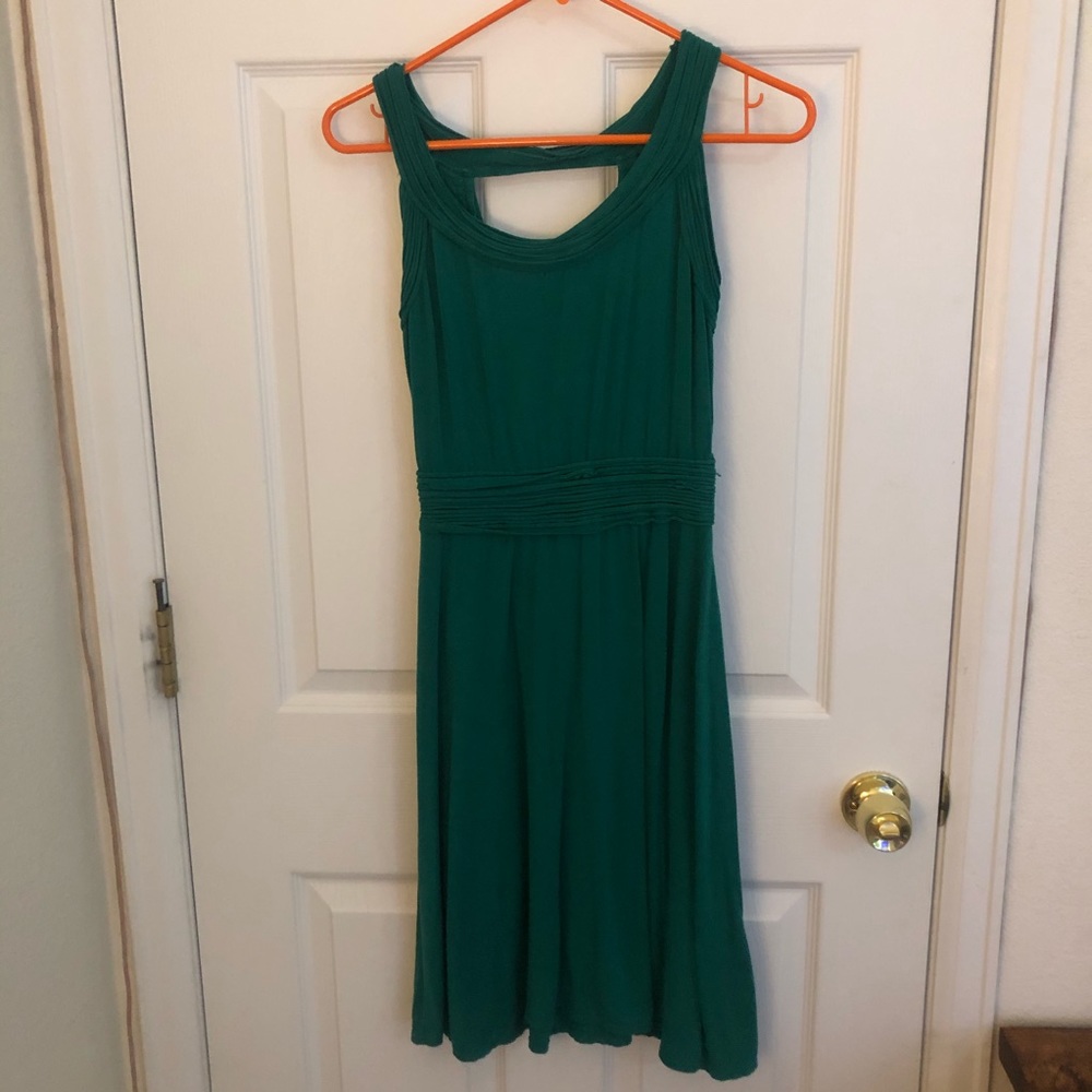 Gorgeous green fitted to flare dress